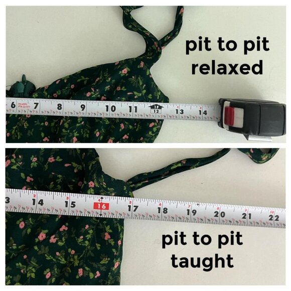 New Reformation Niara Tie Straps Smocked Floral Mini Dress In Coriander - Picture 6 of 8